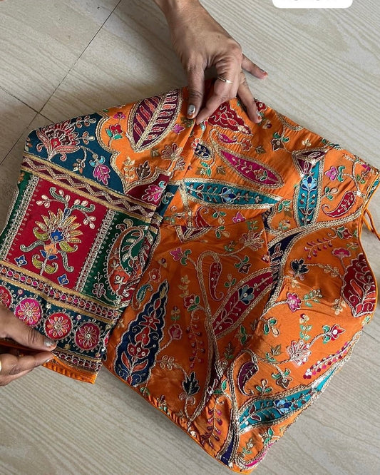 Crepe silk Worked blouse