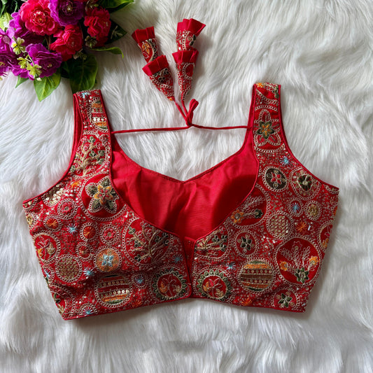 Red fox georgette fancy readymade blouse