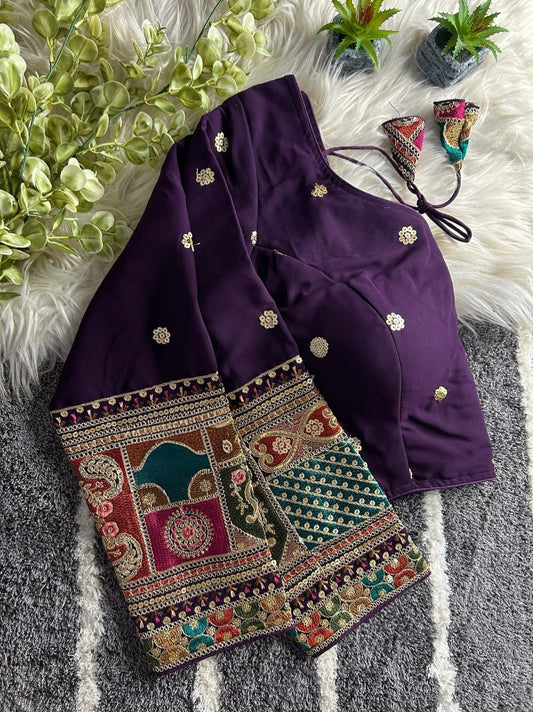 Pink georgette Viscose fancy readymade blouse [Product code:-