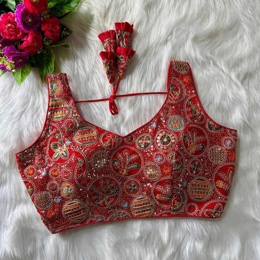 Red fox georgette fancy readymade blouse