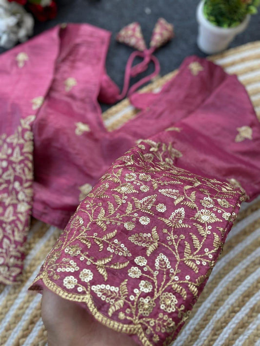 crush readymade blouse with sequence and zari work