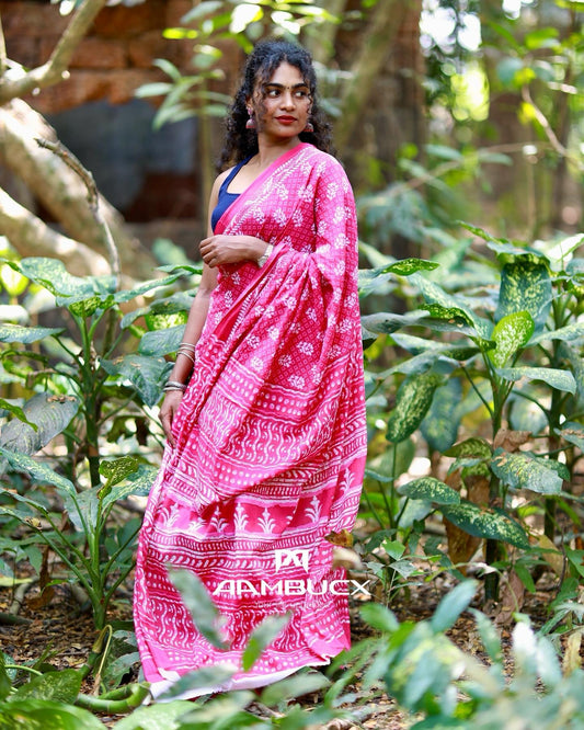 Cotton mulmul saree
